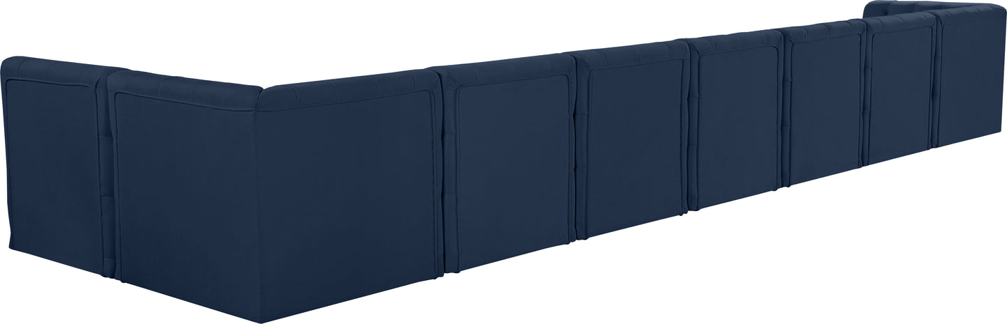 luna navy velvet modular sectional sec8c