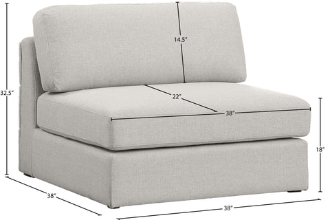 Barlow Beige Durable Linen Textured Fabric Armless Armless