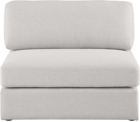 Barlow Beige Durable Linen Textured Fabric Armless Armless