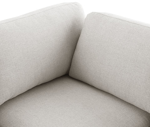 Barlow Beige Durable Linen Textured Fabric Corner Corner