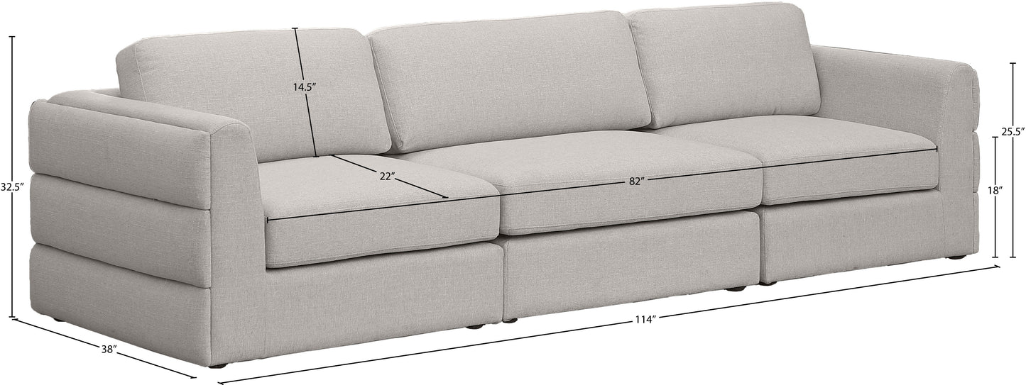 barlow beige durable linen textured fabric modular sofa s114a