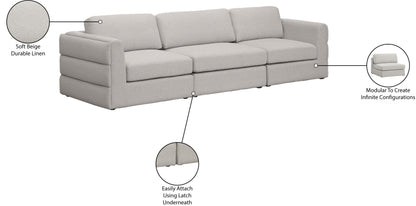 Barlow Beige Durable Linen Textured Fabric Modular Sofa S114A