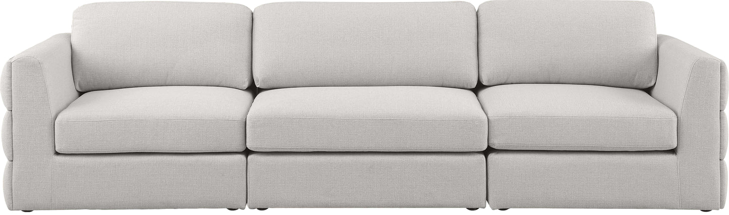 barlow beige durable linen textured fabric modular sofa s114a