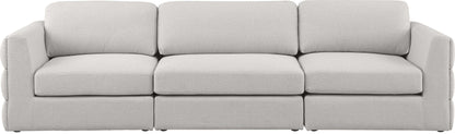 Barlow Beige Durable Linen Textured Fabric Modular Sofa S114A