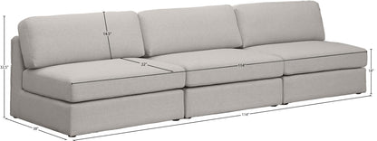 Barlow Beige Durable Linen Textured Fabric Modular Sofa S114B