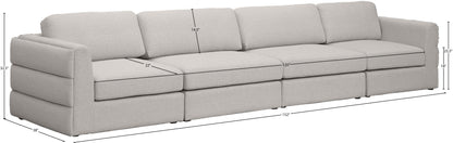 Barlow Beige Durable Linen Textured Fabric Modular Sofa S152A