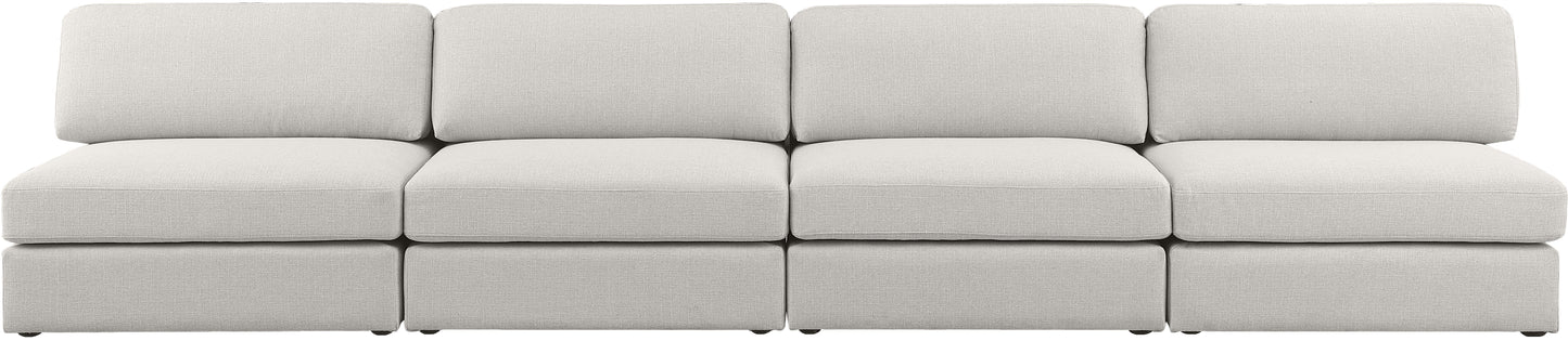 barlow beige durable linen textured fabric modular sofa s152b