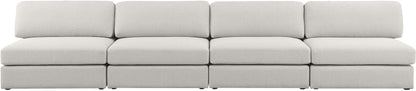 Barlow Beige Durable Linen Textured Fabric Modular Sofa S152B