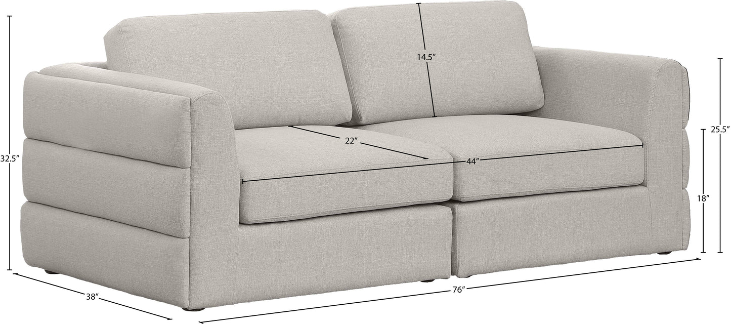 barlow beige durable linen textured fabric modular sofa s76a