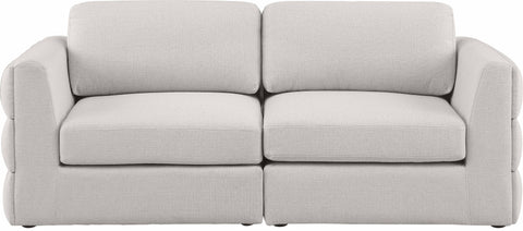 Barlow Beige Durable Linen Textured Fabric Modular Sofa S76A