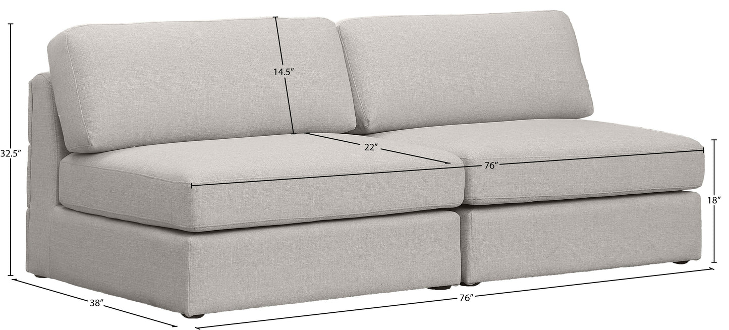 barlow beige durable linen textured fabric modular sofa s76b