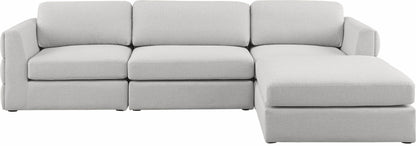 Barlow Beige Durable Linen Textured Fabric Modular Sectional Sec4A