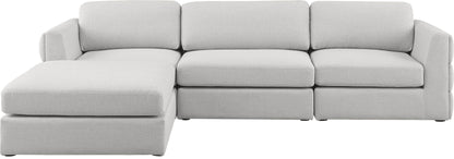 Barlow Beige Durable Linen Textured Fabric Modular Sectional Sec4A