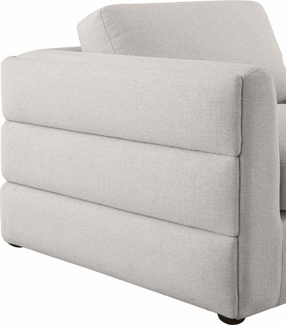 Barlow Beige Durable Linen Textured Fabric Modular Sectional Sec4B