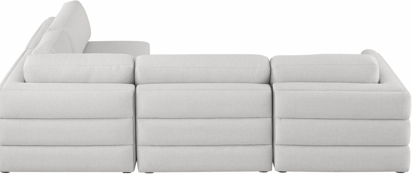 barlow beige durable linen textured fabric modular sectional sec4b