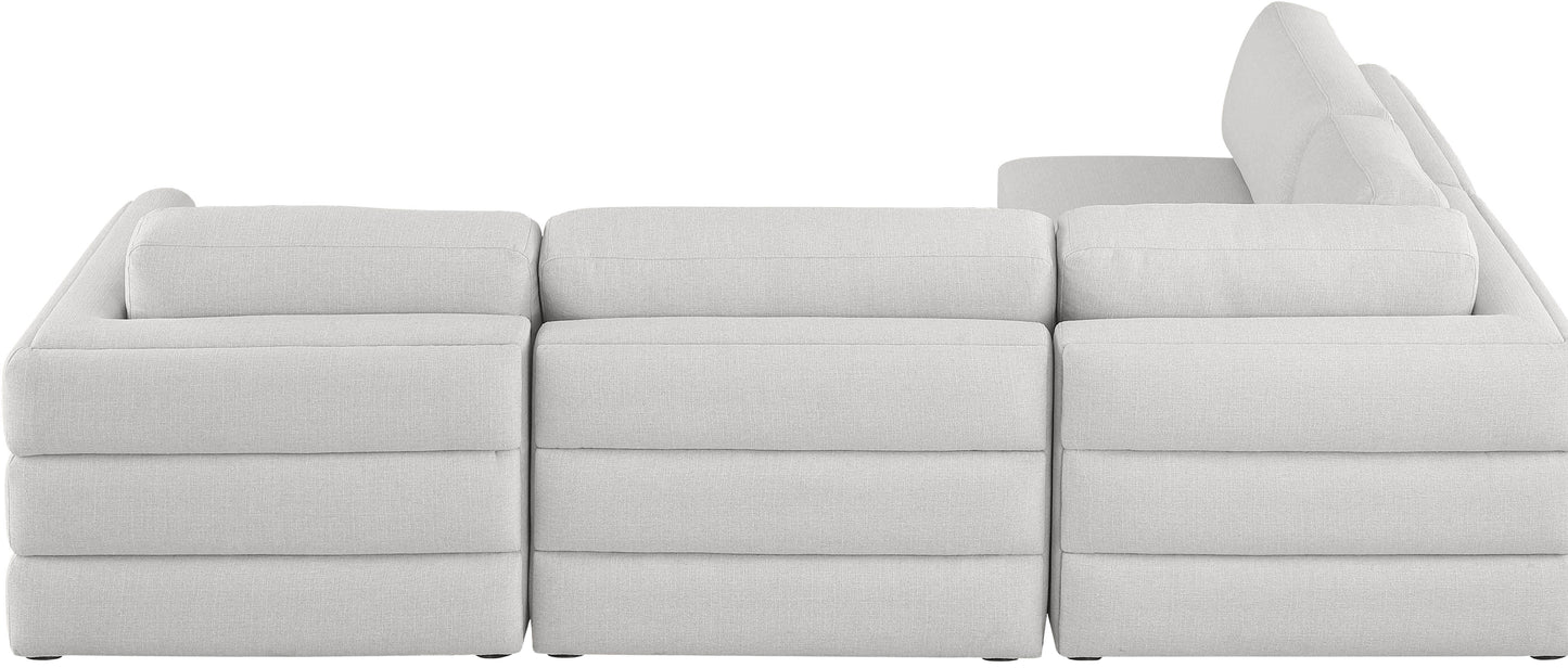 barlow beige durable linen textured fabric modular sectional sec4b