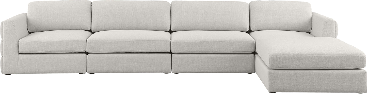 barlow beige durable linen textured fabric modular sectional sec5a