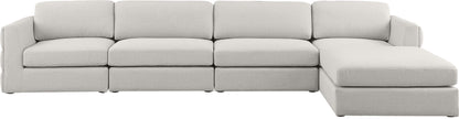 Barlow Beige Durable Linen Textured Fabric Modular Sectional Sec5A