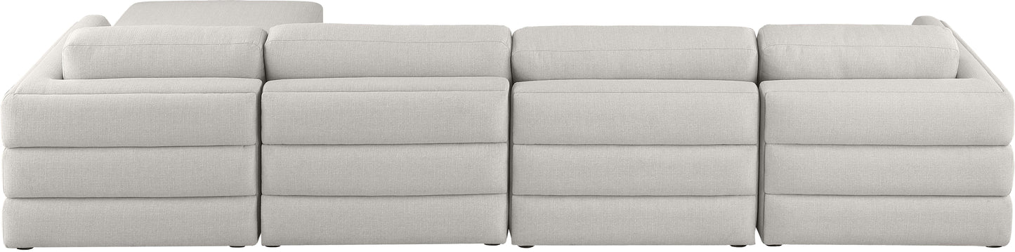 barlow beige durable linen textured fabric modular sectional sec5a