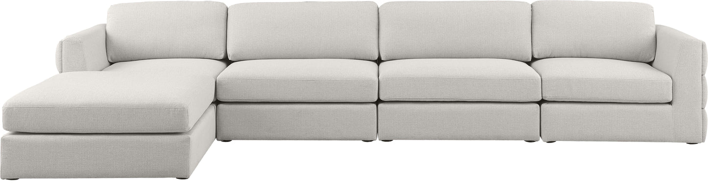 barlow beige durable linen textured fabric modular sectional sec5a