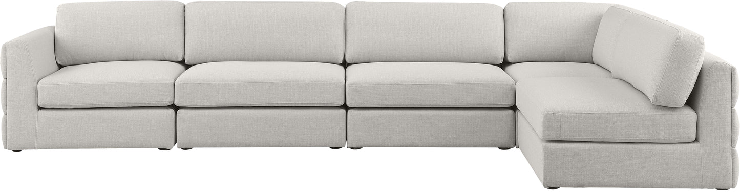 barlow beige durable linen textured fabric modular sectional sec5b