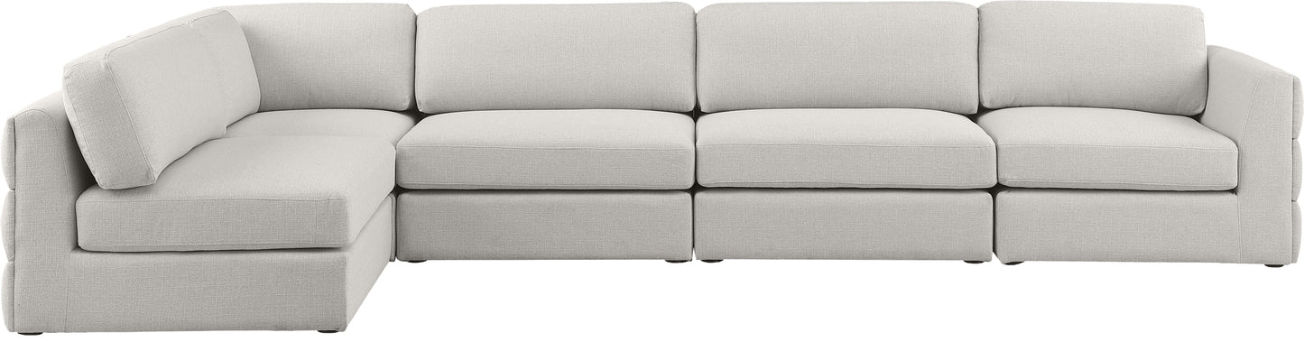 barlow beige durable linen textured fabric modular sectional sec5b