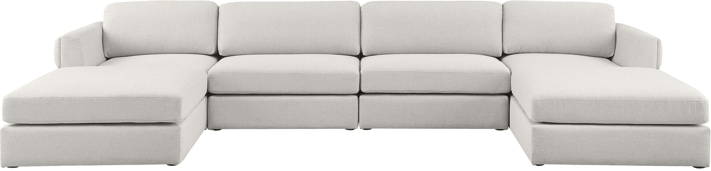 barlow beige durable linen textured fabric modular sectional sec6c