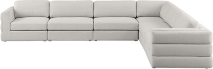 Barlow Beige Durable Linen Textured Fabric Modular Sectional Sec6D