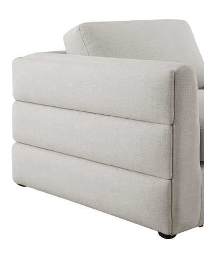 Barlow Beige Durable Linen Textured Fabric Modular Sectional Sec7B