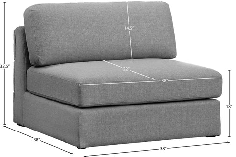 Barlow Grey Durable Linen Textured Fabric Armless Armless