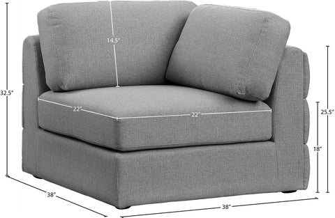 Barlow Grey Durable Linen Textured Fabric Corner Corner
