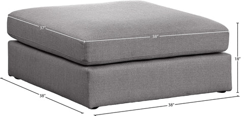 Barlow Grey Durable Linen Textured Fabric Ottoman Ott
