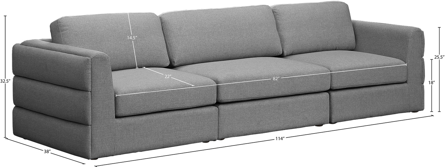 barlow grey durable linen textured fabric modular sofa s114a