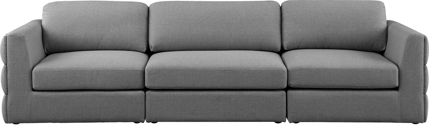 barlow grey durable linen textured fabric modular sofa s114a