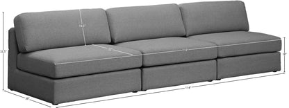 Barlow Grey Durable Linen Textured Fabric Modular Sofa S114B