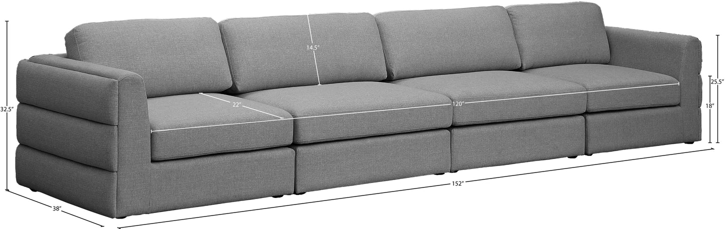 barlow grey durable linen textured fabric modular sofa s152a