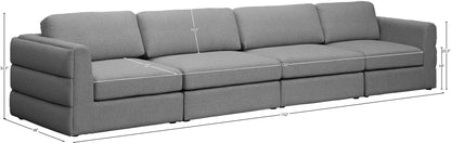 Barlow Grey Durable Linen Textured Fabric Modular Sofa S152A