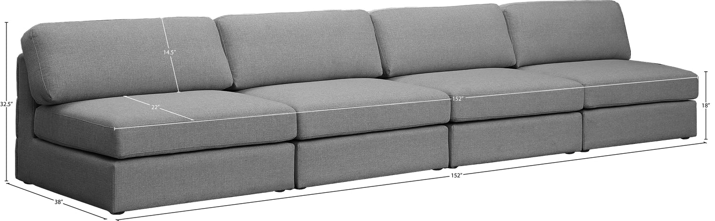 barlow grey durable linen textured fabric modular sofa s152b