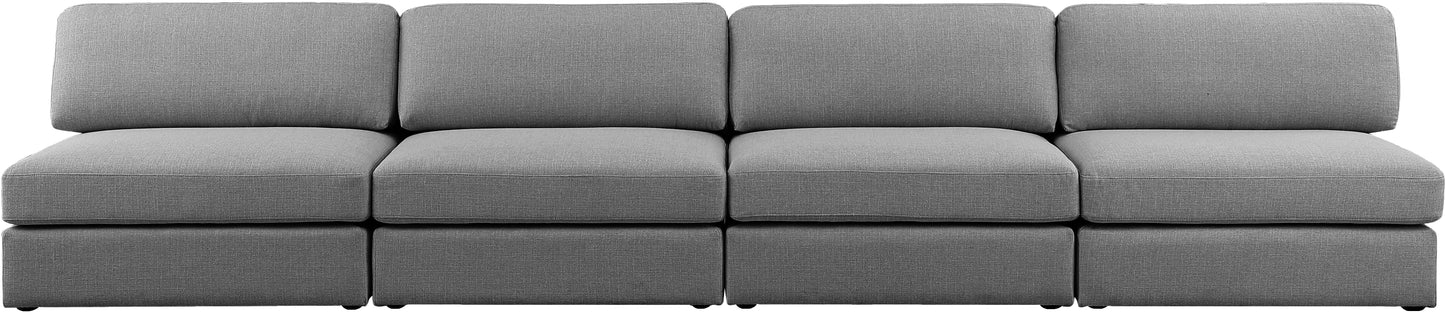 barlow grey durable linen textured fabric modular sofa s152b