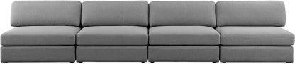 Barlow Grey Durable Linen Textured Fabric Modular Sofa S152B