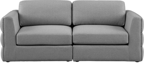 Barlow Grey Durable Linen Textured Fabric Modular Sofa S76A