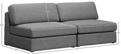 Barlow Grey Durable Linen Textured Fabric Modular Sofa S76B