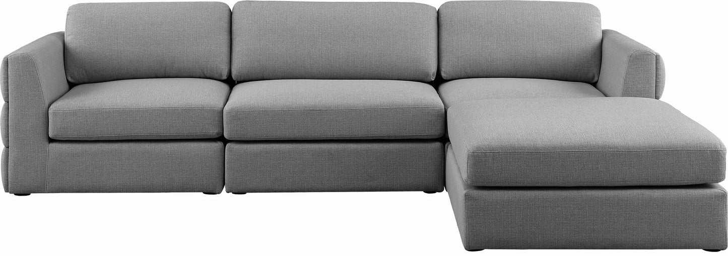 barlow grey durable linen textured fabric modular sectional sec4a