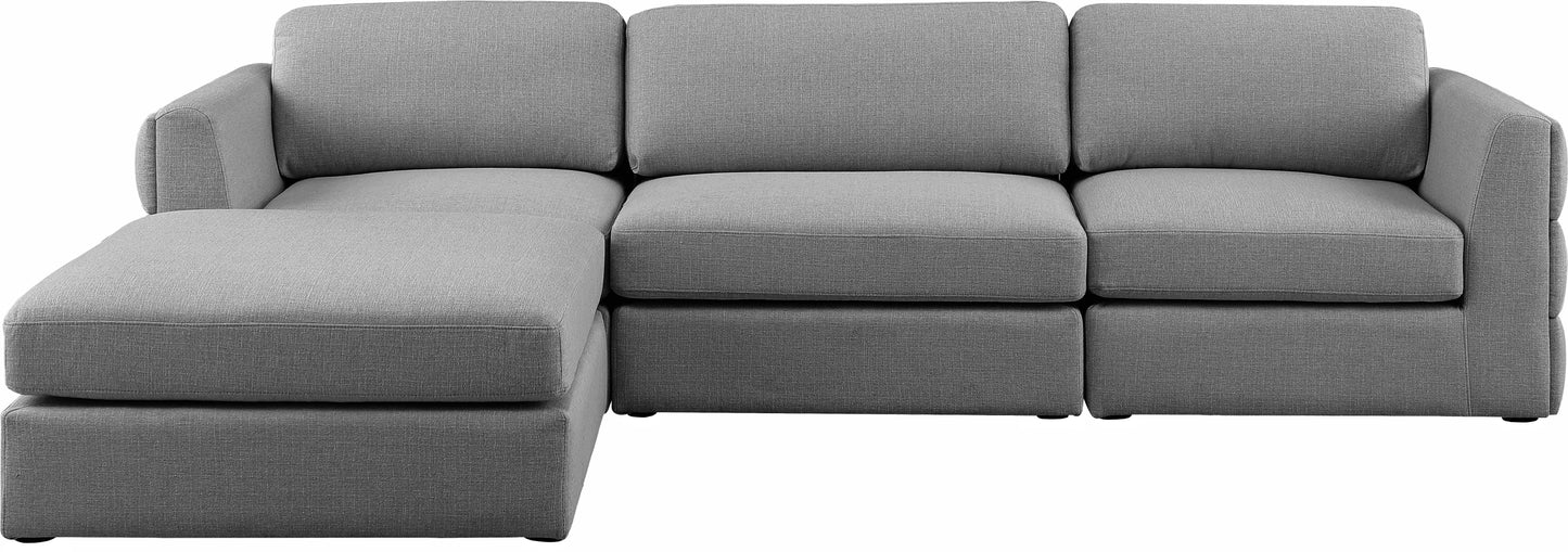 barlow grey durable linen textured fabric modular sectional sec4a