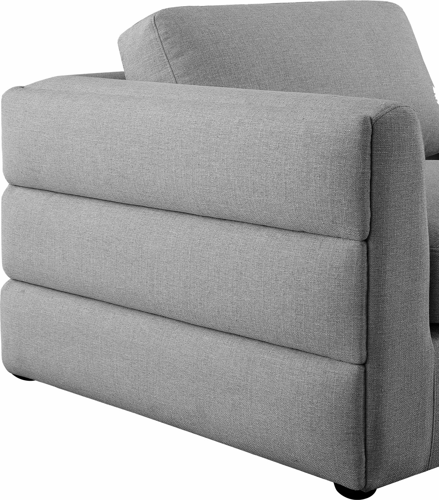 barlow grey durable linen textured fabric modular sectional sec4b