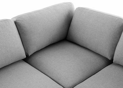 Barlow Grey Durable Linen Textured Fabric Modular Sectional Sec4B