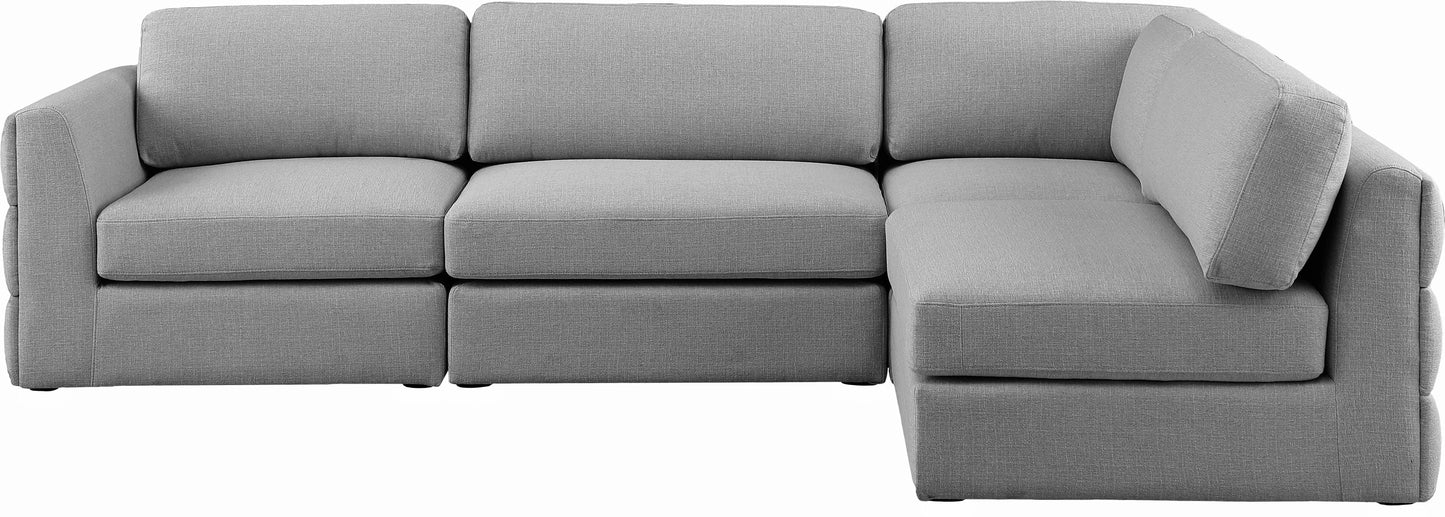 barlow grey durable linen textured fabric modular sectional sec4b