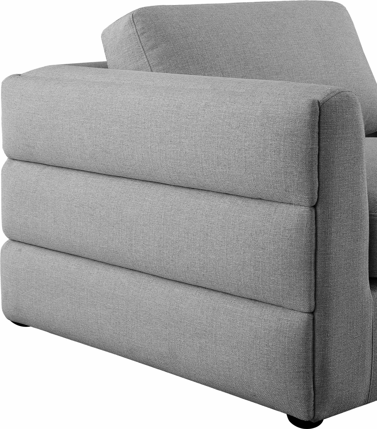 barlow grey durable linen textured fabric modular sectional sec5a