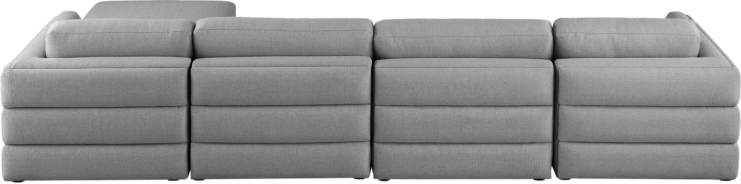 barlow grey durable linen textured fabric modular sectional sec5a