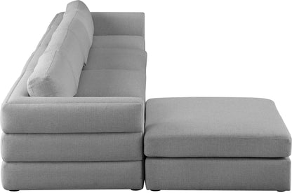 Barlow Grey Durable Linen Textured Fabric Modular Sectional Sec5A